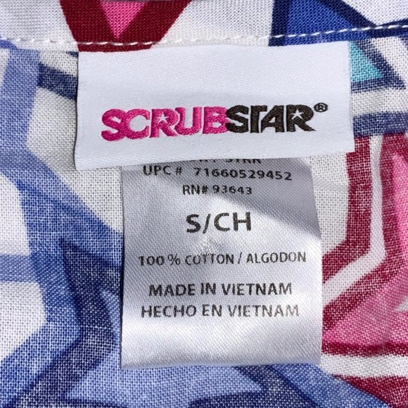 Scrubstar Women Fashion Collection V-Neck Mock Wrap Scrub Top Stars Small w/Tags - Picture 6 of 10